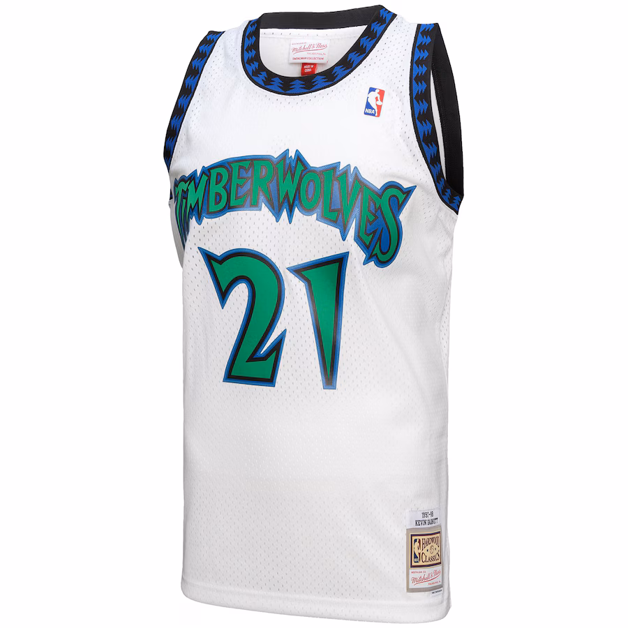 Jersey blanco de Kevin Garnett de los Minnesota Timberwolves en 1997-98