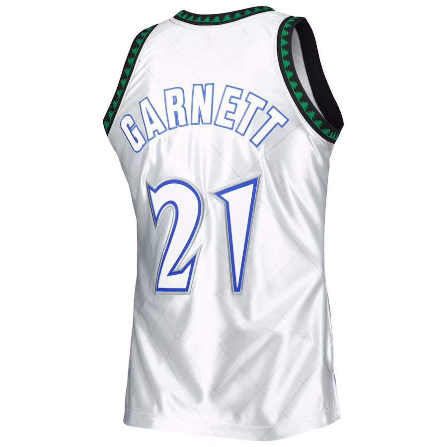 Jersey blanco de Kevin Garnett de los Minnesota Timberwolves en 1997-98, Edición 75 aniversario