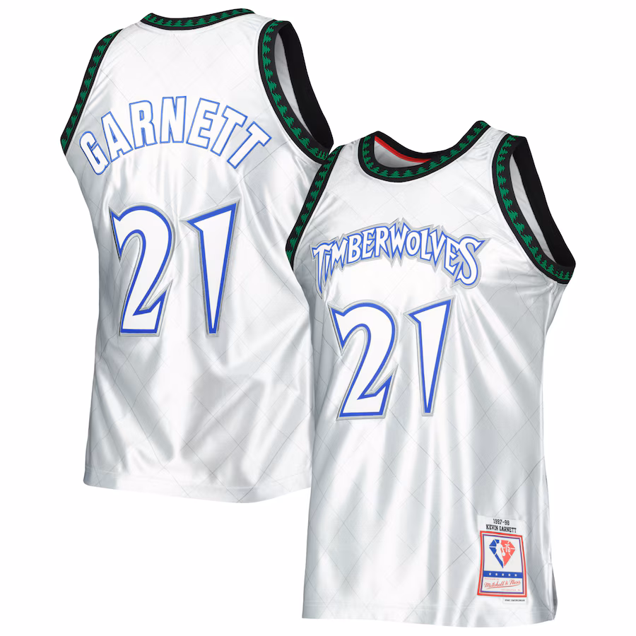 Maillot blanc de Kevin Garnett des Minnesota Timberwolves en 1997-98, Édition 75e anniversaire
