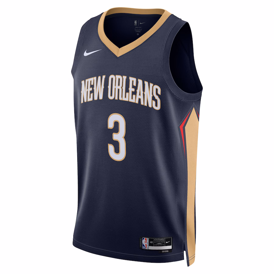 CJ McCollum, New Orleans Pelicans, Édition Icône, Bleu Marin
