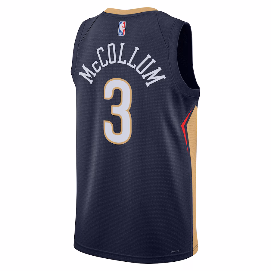 CJ McCollum, New Orleans Pelicans, Édition Icône, Bleu Marin