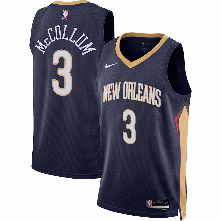 CJ McCollum, New Orleans Pelicans, Édition Icône, Bleu Marin