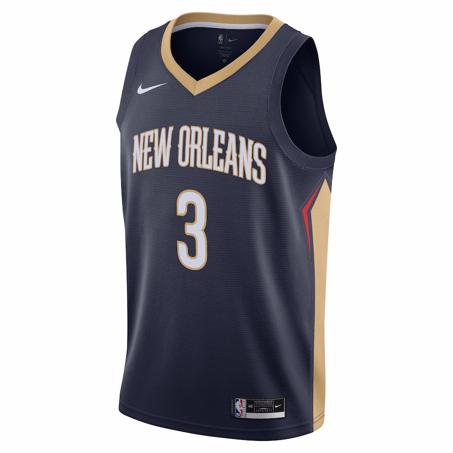 CJ McCollum, New Orleans Pelicans, Édition Icône, Bleu Marin