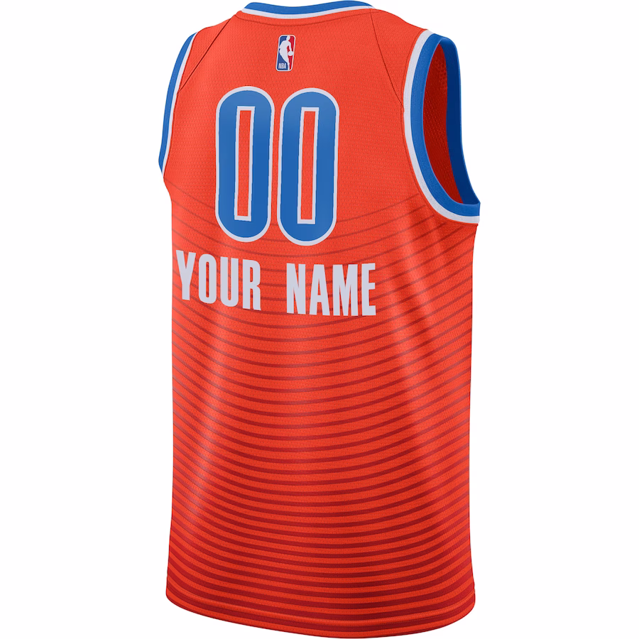 Oklahoma City Thunder Custom Jersey, Statement Edition, Orange