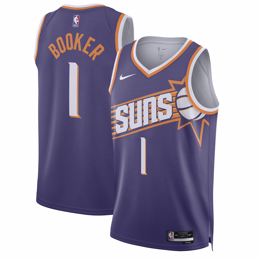 Devin Booker Phoenix Suns Unisex Swingman-Trikot - Icon Edition - Lila