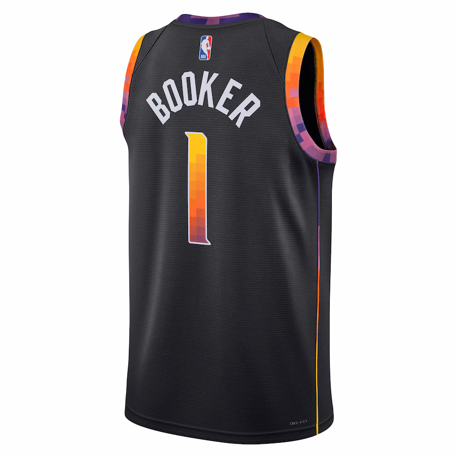 Camiseta Swingman unisex de Devin Booker para los Phoenix Suns de Jordan Brand - Edición Declaración - Negro