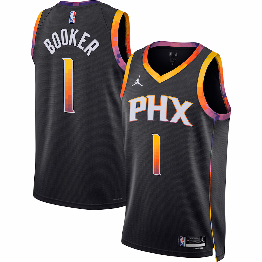 Devin Booker Phoenix Suns Jordan Brand Unisex Swingman-Trikot - Statement Edition - Schwarz