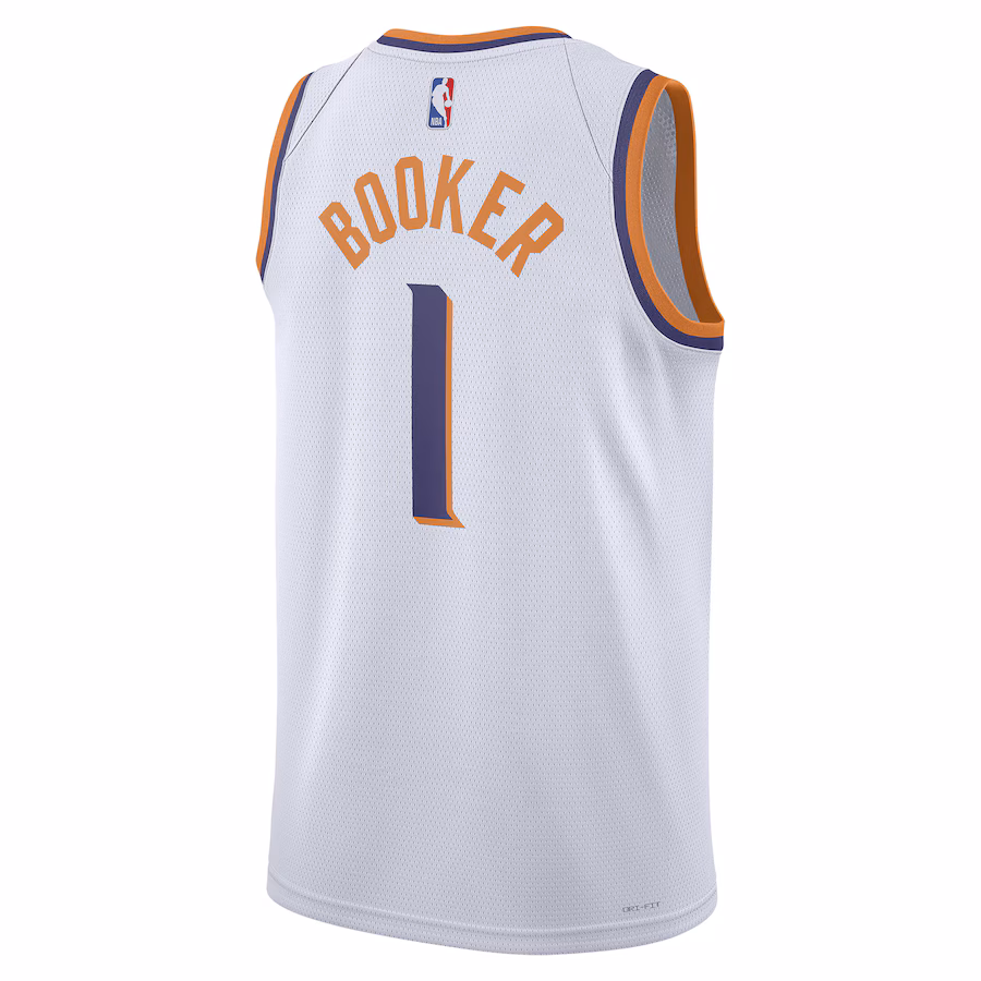 Camiseta Swingman Unisex de Devin Booker para los Phoenix Suns - Edición Asociación - Blanca