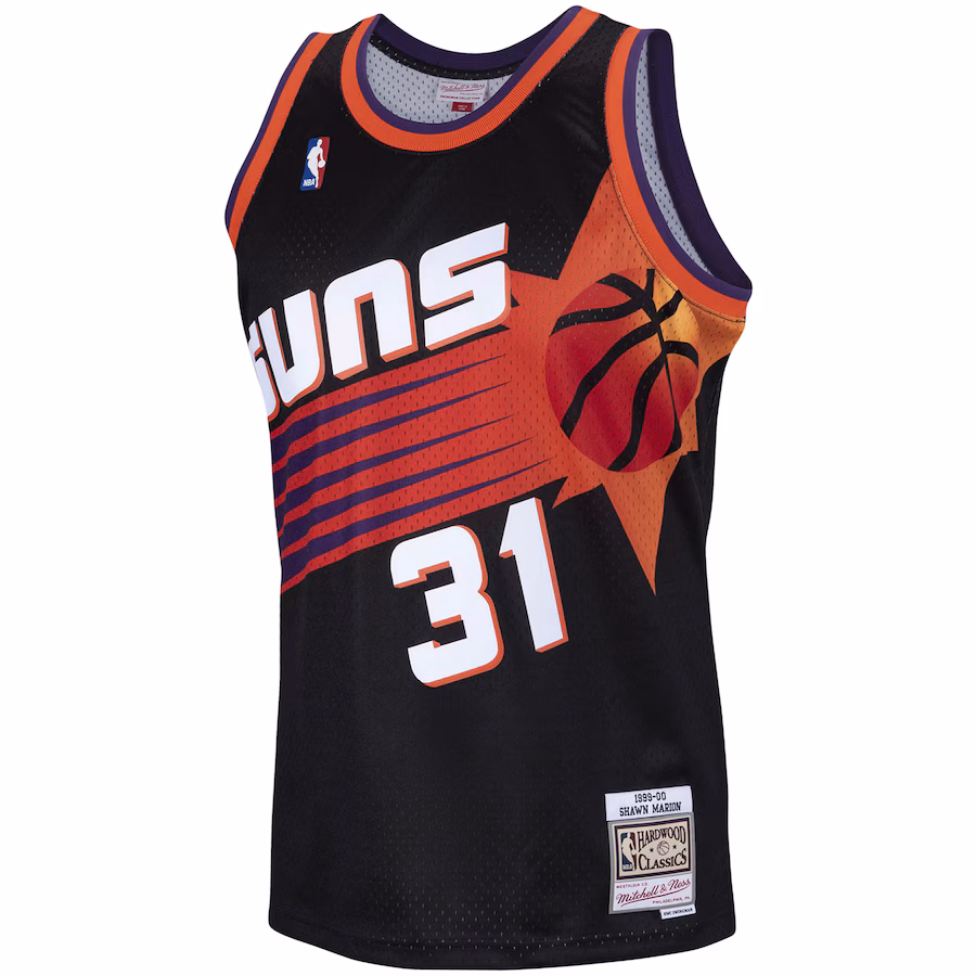 Maglia Swingman Hardwood Classics 1999/00 di Shawn Marion per i Phoenix Suns di Mitchell & Ness - Nero