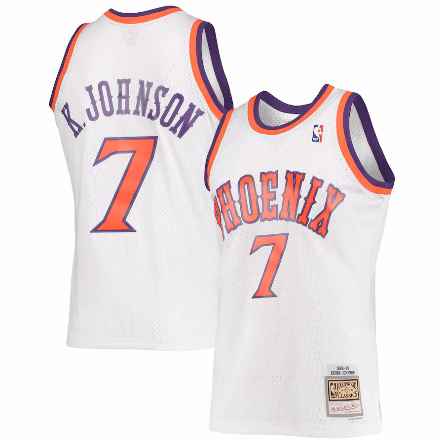 Maillot Swingman Classique 1988/89 de Kevin Johnson pour les Phoenix Suns de Mitchell & Ness - Blanc