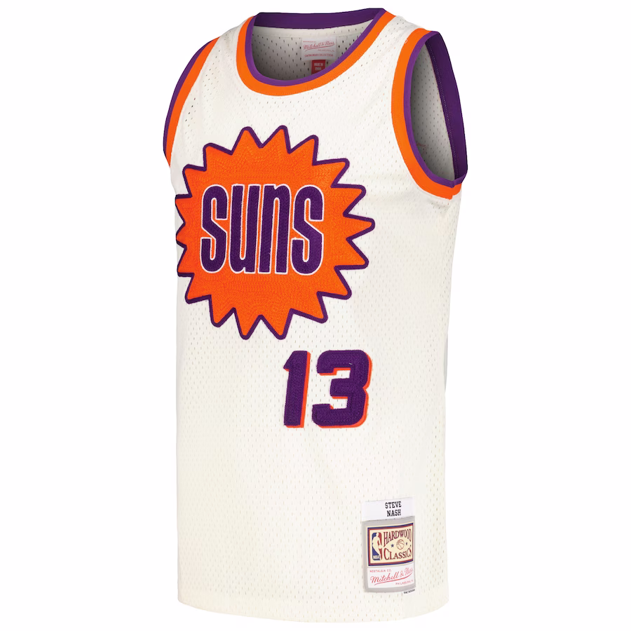 Maillot Swingman à Point de Chainette de Mitchell & Ness de Steve Nash pour les Phoenix Suns - Crème