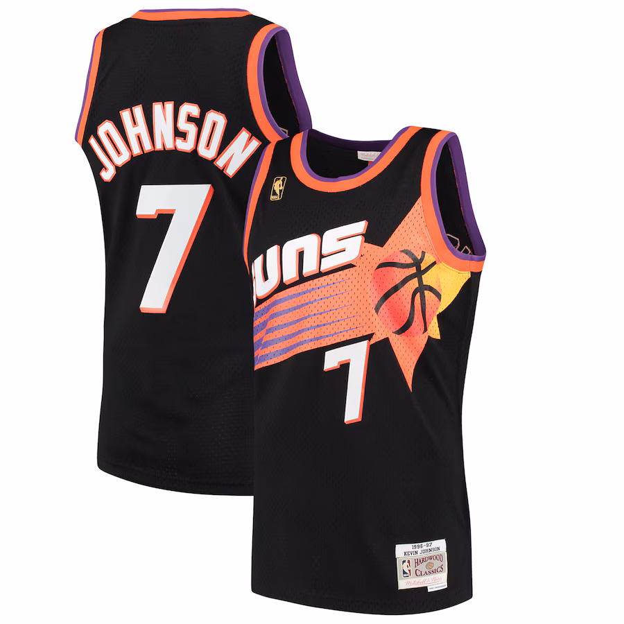 Maillot Swingman des Hardwood Classics 1996/97 de Kevin Johnson pour les Phoenix Suns de Mitchell & Ness - Noir