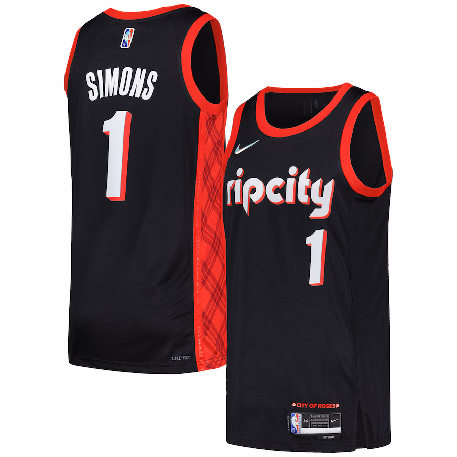 Anfernee Simons, Portland Trail Blazers, edición ciudad, Negro