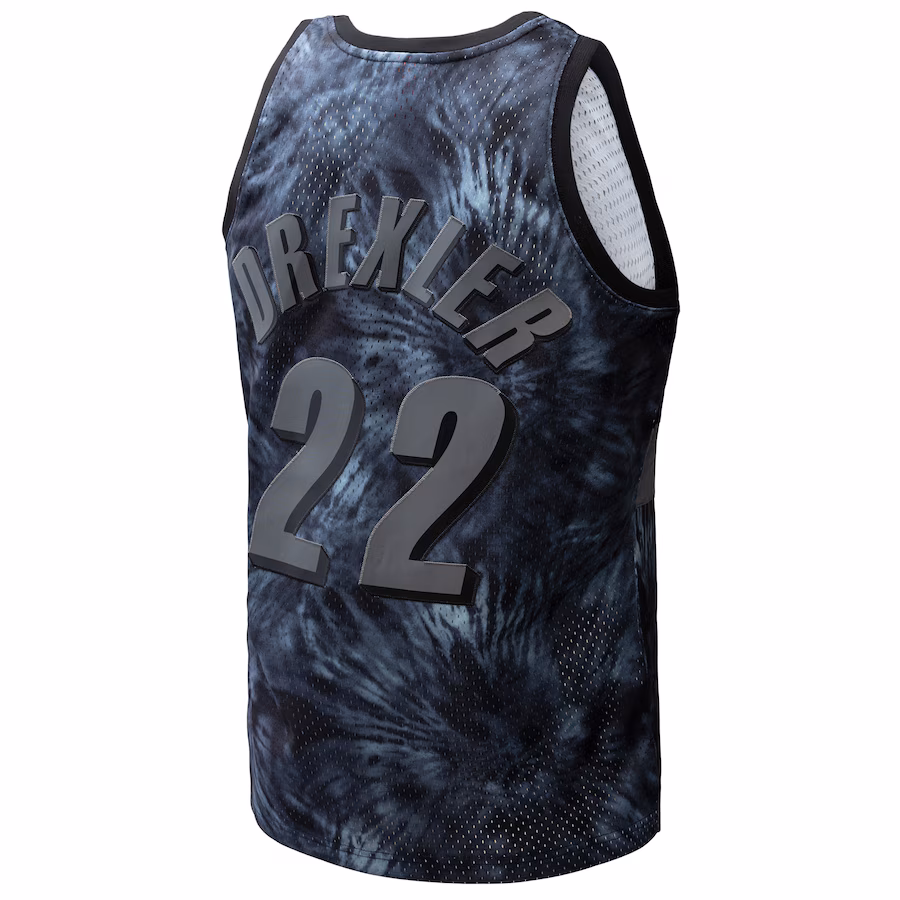 Clyde Drexler, Portland Trail Blazers, 1991/92, Tejido en lazada, Negro