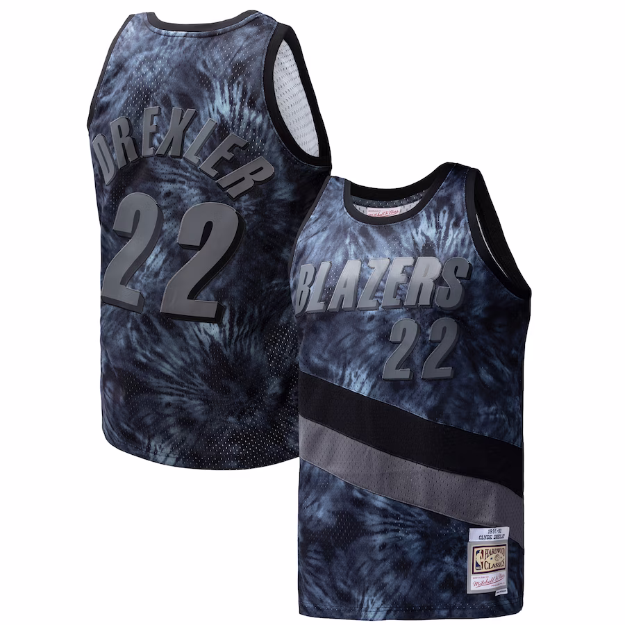 Clyde Drexler, Portland Trail Blazers, 1991/92, Tessitura a nastro, Nero