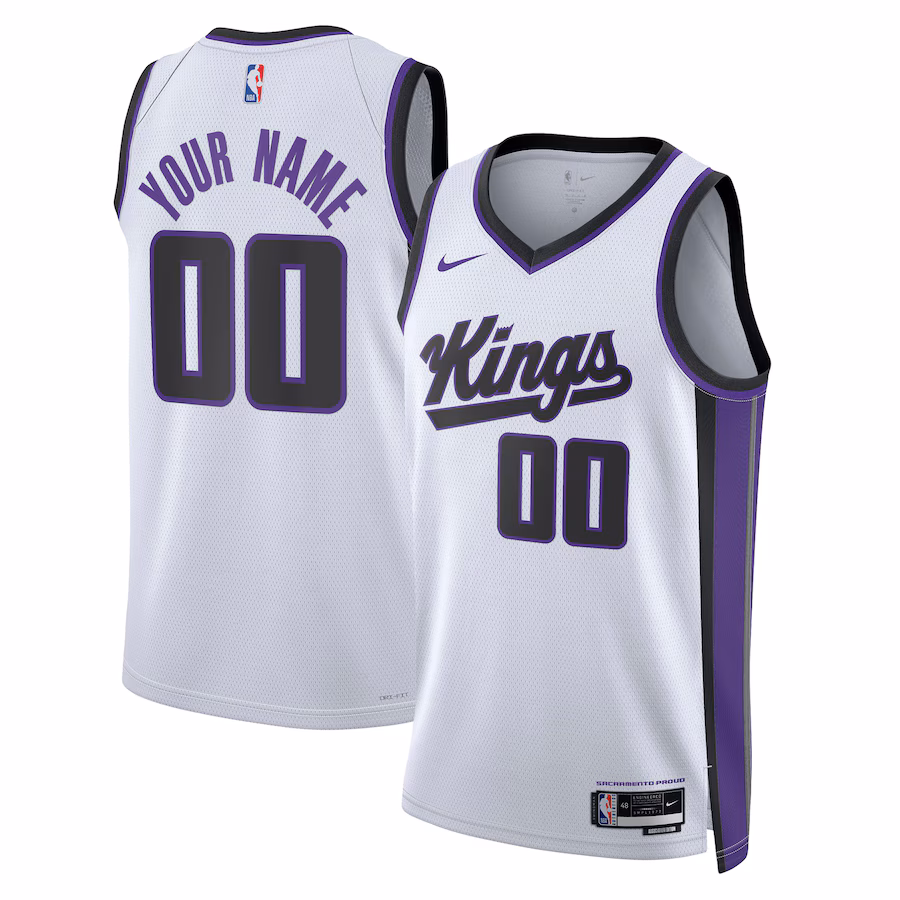 Maillot personnalisé de Sacramento Kings, Édition Association, Blanc