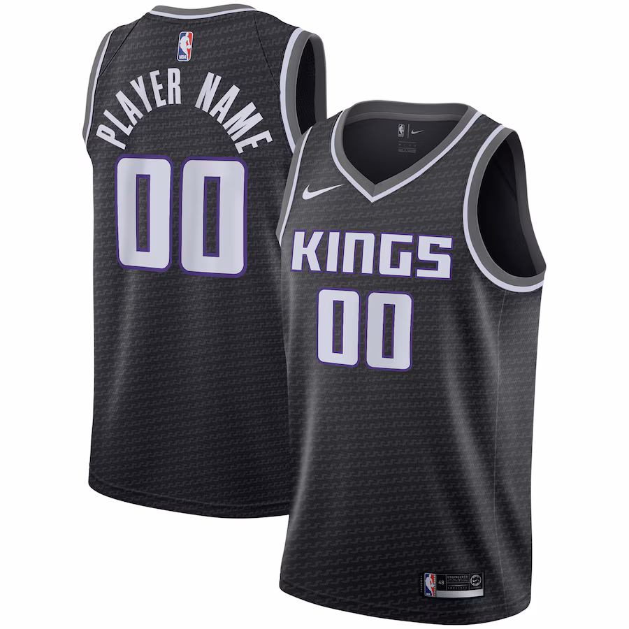 Maillot personnalisé de Sacramento Kings, Édition Statement, Noir