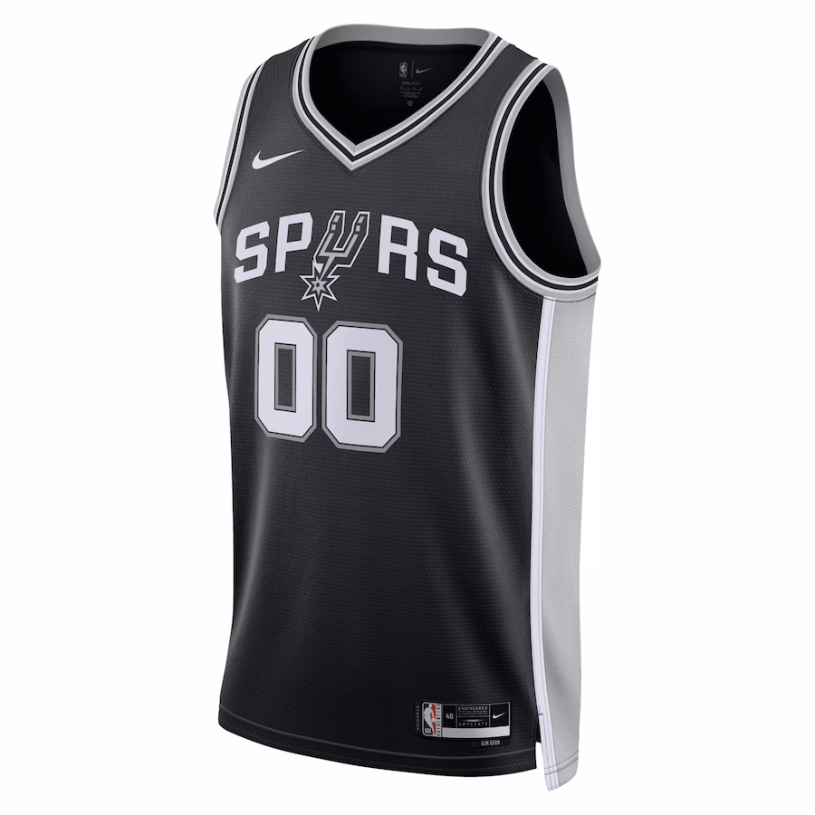 Maillot personnalisé unisexe des San Antonio Spurs, Édition icône, Noir