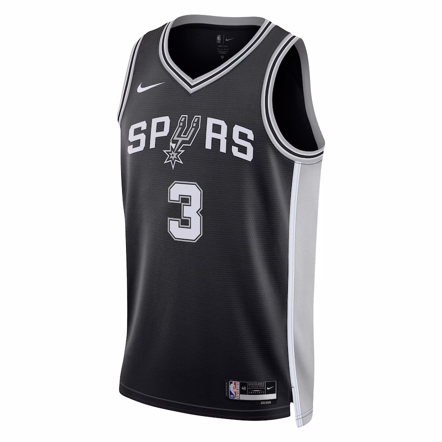 Keldon Johnson, San Antonio Spurs, Jersey unisex, Edición Icon, Negro