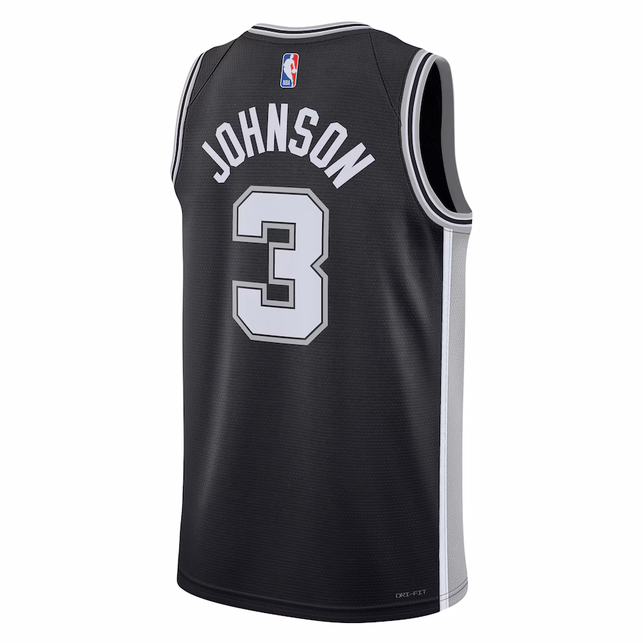 Keldon Johnson, San Antonio Spurs, Jersey unisex, Edición Icon, Negro