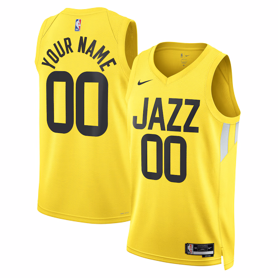 Camiseta personalizada del Utah Jazz, Edición Ícono, Amarillo