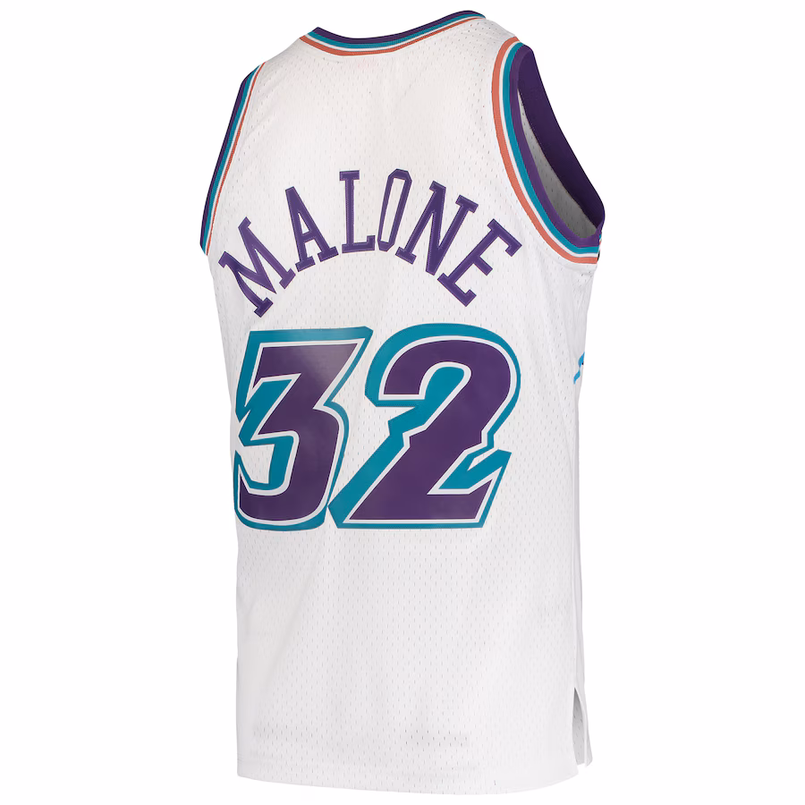 Karl Malone Utah Jazz 1996/97 Blanc