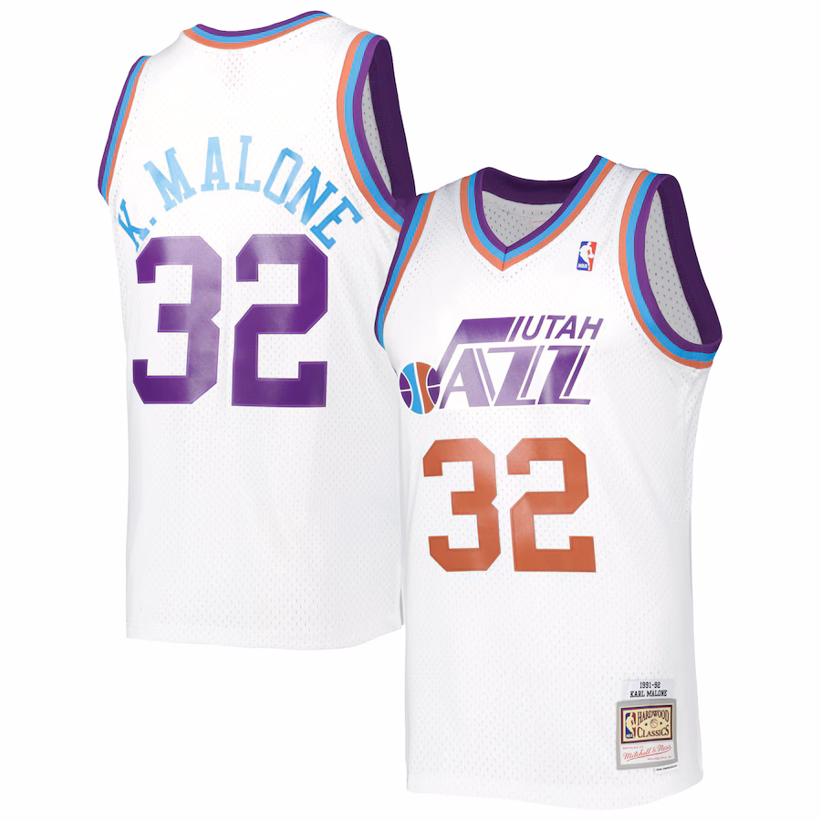 Karl Malone Utah Jazz 1991/92 Bianco